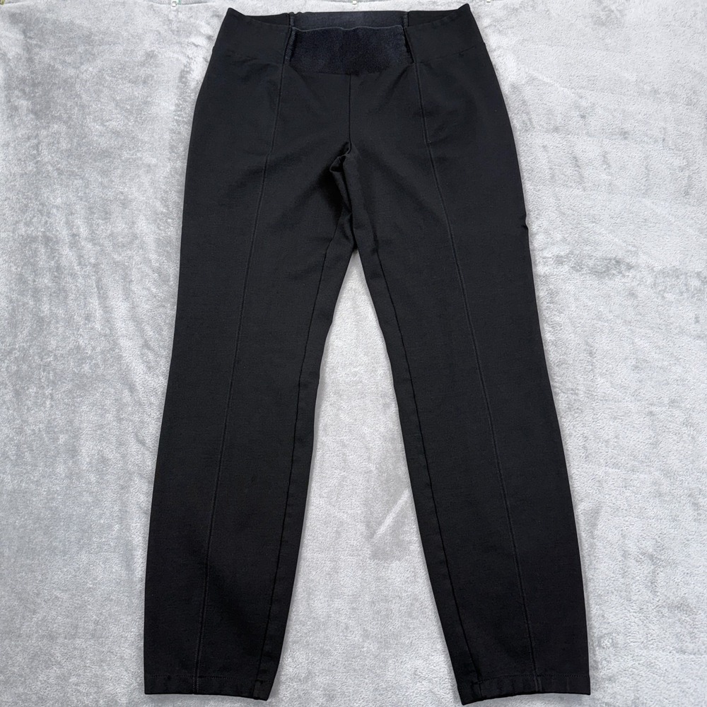 Eileen Fisher Ponte Pull On Slim Pant Womens Medium Yoke Heavyweight Rayon Knit